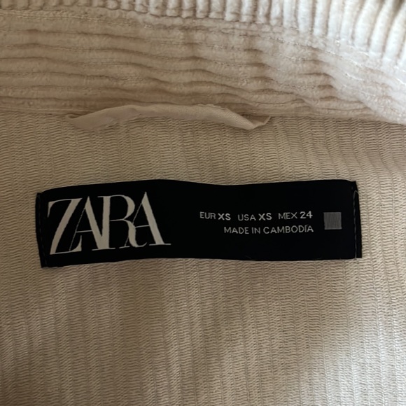 ZARA CREAM CORDUROY SHACKET - Picture 2 of 3